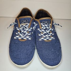 Bobs by Skechers Navy Blue Be Cute Slip On Shoe Sneaker Lace Up Womens 9 113272